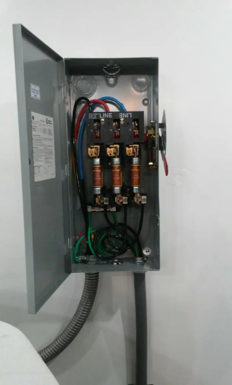 Three-phase disconnect switch installed for Electrical Wiring & Rewiring in Mason City